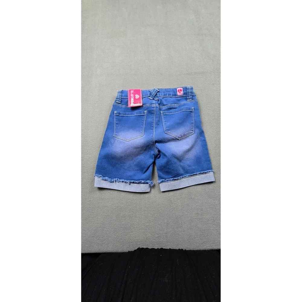 Pink Latte Girls Blue Denim Bermuda Shorts Frayed Hem Size‎ 12 NWT